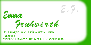 emma fruhwirth business card